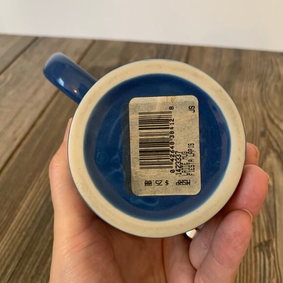 Fiestaware Lapis Blue Latte Mug Thumb Rest Bistro Coffee Stoneware Fiesta - Picture 6 of 7